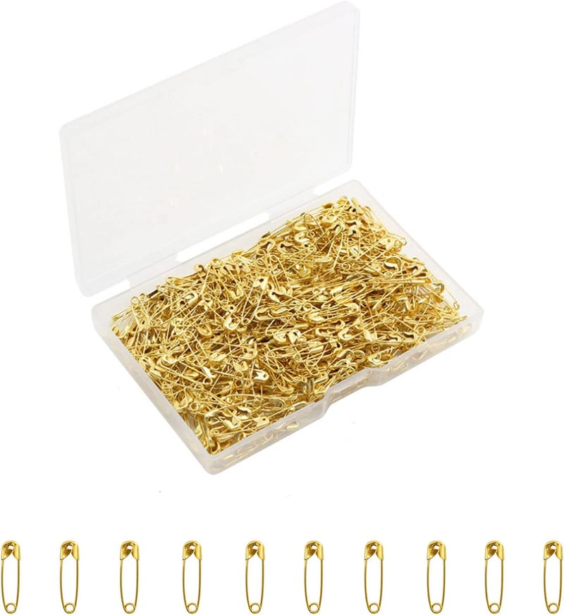 keepsweat Gold Safety Pins,Small Safety Pins for Clothes,19mm Metal Mini Saftey Pin for Tag Art Crafting Sewing Jewelry Making (120Pcs/Box) - Image 1